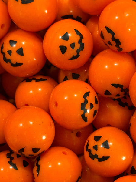 20mm Acrylic Beads - Jack-O-Lantern