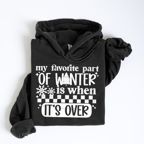 DTF Full Color TShirt Transfer - My Favorite Part Of Winter - (Black or White)