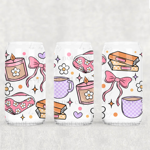 16oz UV DTF Wrap - Books Candles and Coffee