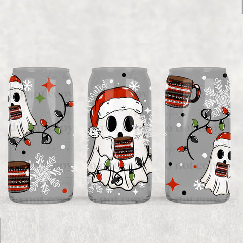 16oz UV DTF Wrap - Christmas Ghostie with Mug