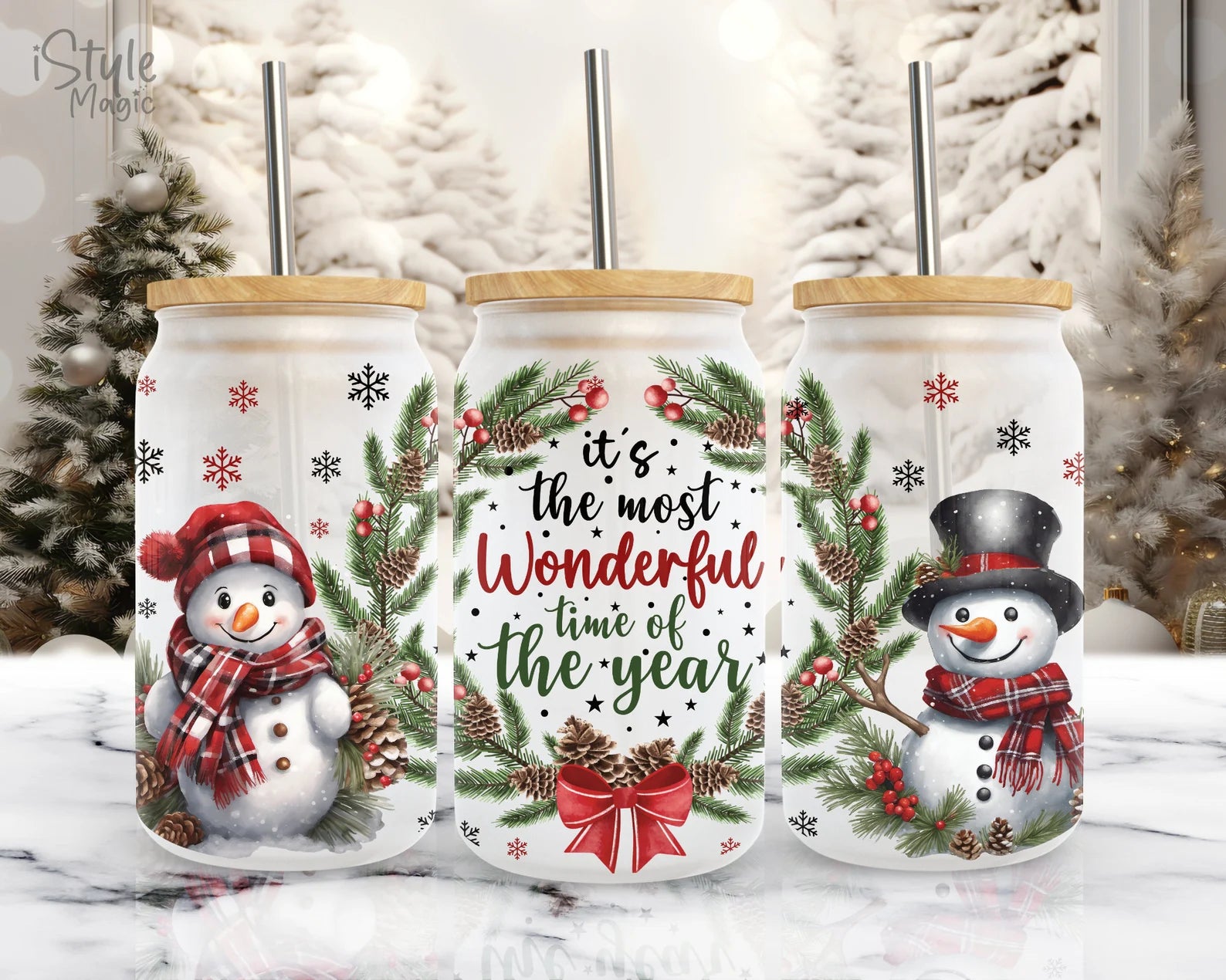 16oz UV DTF Wrap - It's The Most Wonderful Snowmen