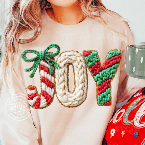 DTF Full Color TShirt Transfer - Faux Yarn JOY