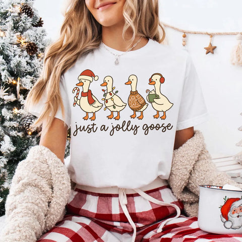 DTF Full Color TShirt Transfer - Just A Jolly Goose
