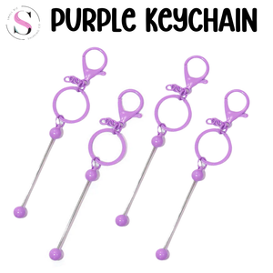 Purple Metal Beadable Keychain