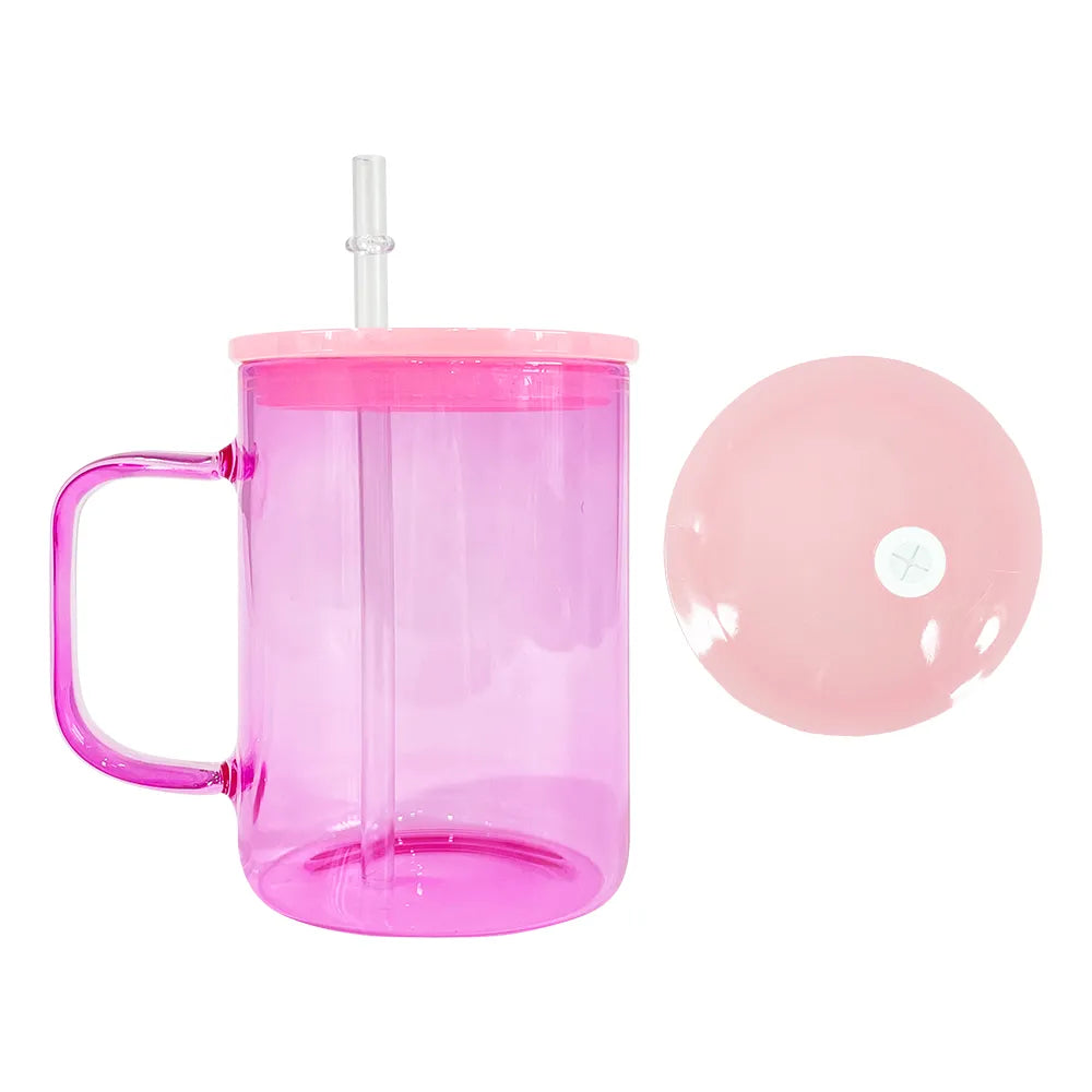 17oz Jelly Glass Mug with Lid and Straw - Sublimation Glass – Small Biz  Shipping Co