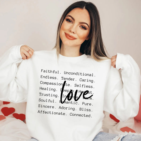 DTF Full Color TShirt Transfer - Love Words - (Black or White)