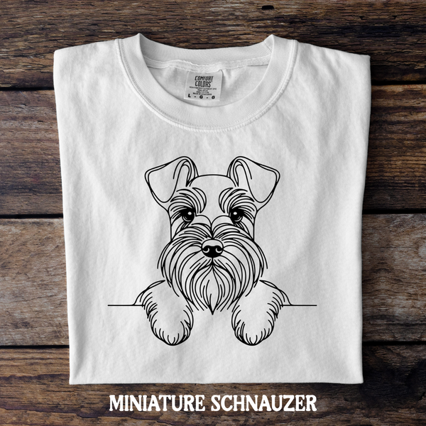 DTF Full Color TShirt Transfer - Simple Sketch Dog - You Choose Color & Breed!