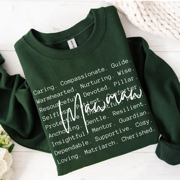 DTF Full Color TShirt Transfer - Mawmaw - (Black or White)