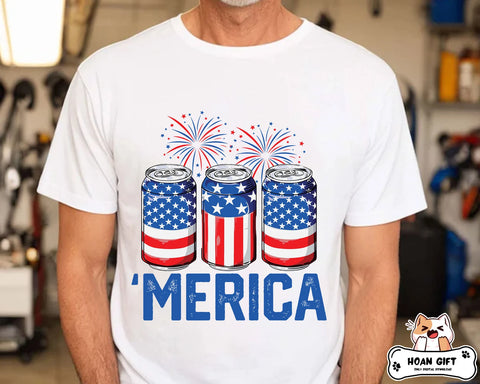 DTF Full Color Transfer - Merica Drinks