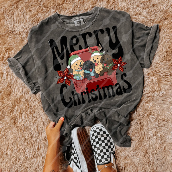 DTF Full Color TShirt Transfer - Merry Christmas (Dogs or Cats)