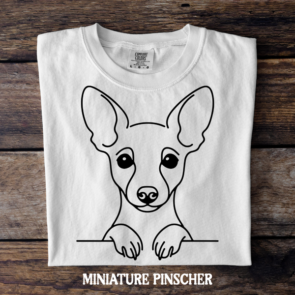 DTF Full Color TShirt Transfer - Simple Sketch Dog - You Choose Color & Breed!
