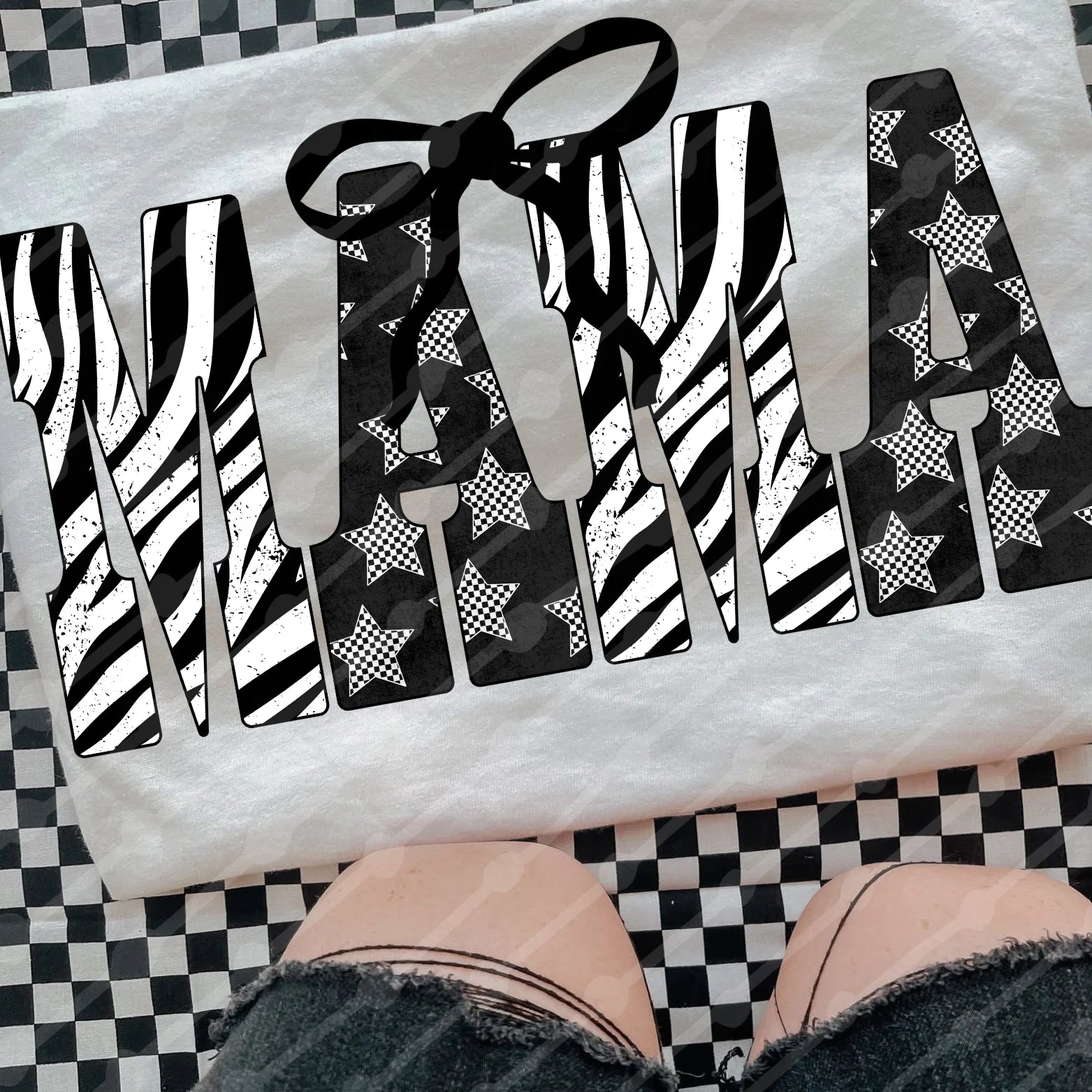 DTF Full Color TShirt Transfer - Mama Zebra