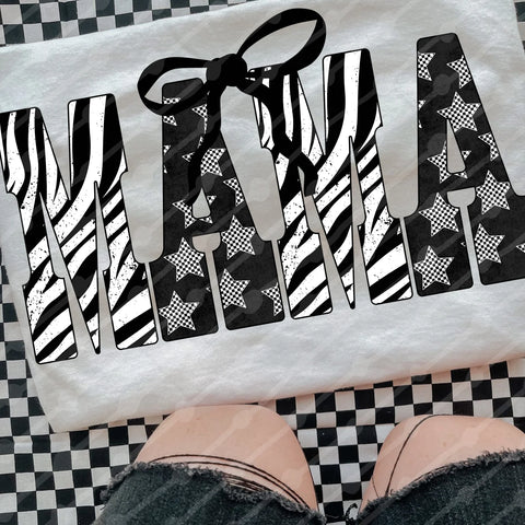 DTF Full Color TShirt Transfer - Mama Zebra