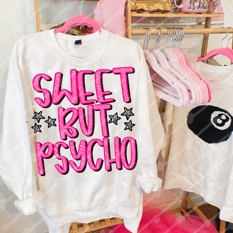 DTF Full Color TShirt Transfer - Sweet But Psycho Hot Pink