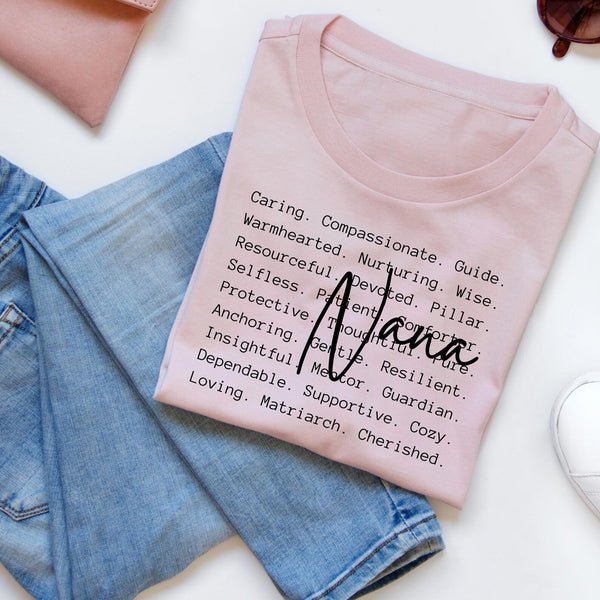 DTF Full Color TShirt Transfer - Nana - (Black or White)