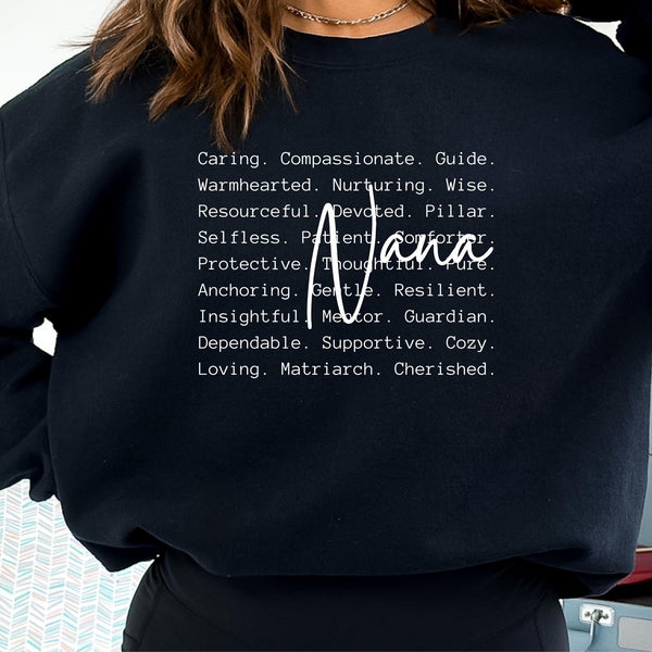 DTF Full Color TShirt Transfer - Nana - (Black or White)