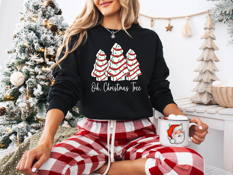 DTF Full Color TShirt Transfer - Oh Christmas Tree..Cakes (White or Black Font)