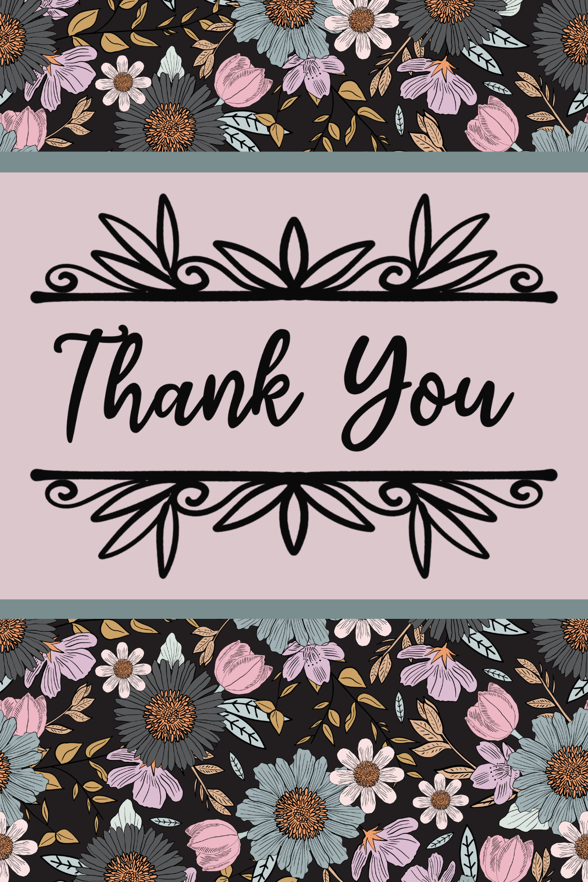 Thank You Insert Cards - Fall Floral