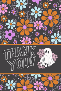 Thank You Insert Cards - Groovy Spooky Floral