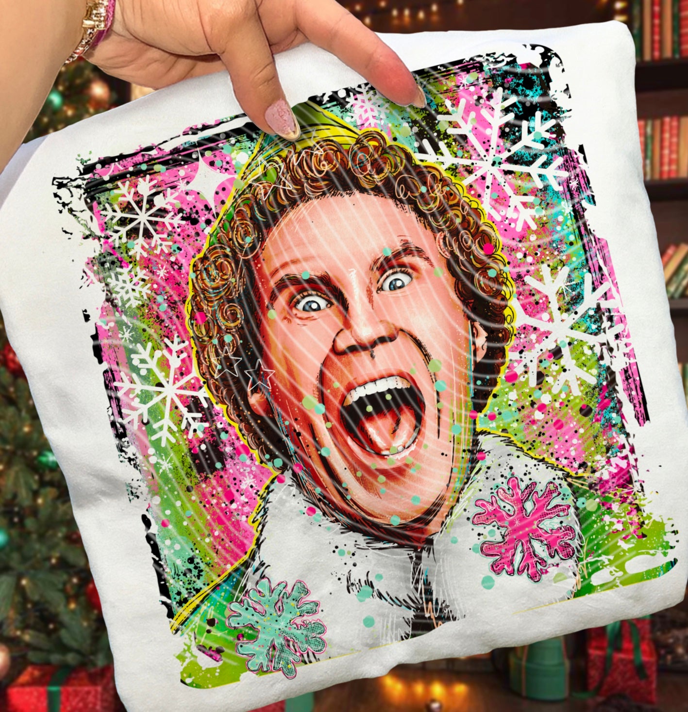 DTF Full Color TShirt Transfer - Painted Buddy with Snowflakes