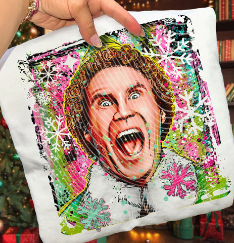 DTF Full Color TShirt Transfer - Painted Buddy with Snowflakes