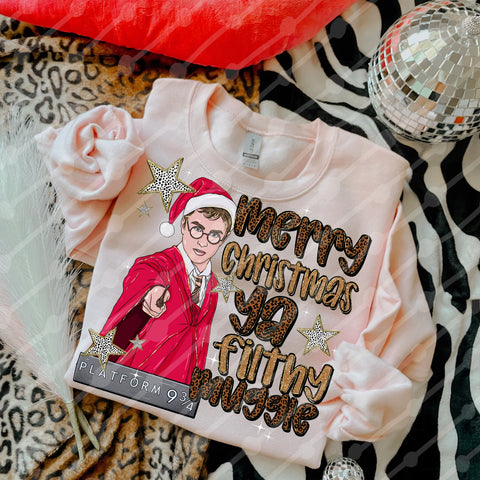 DTF Full Color TShirt Transfer - Merry Christmas Ya Filthy Muggle