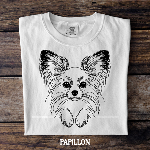 DTF Full Color TShirt Transfer - Simple Sketch Dog - You Choose Color & Breed!