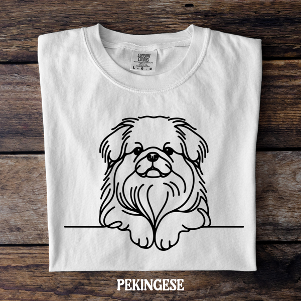 DTF Full Color TShirt Transfer - Simple Sketch Dog - You Choose Color & Breed!