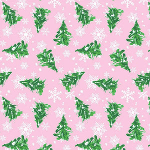 20x30" Tissue Paper - Pink Snow Trees