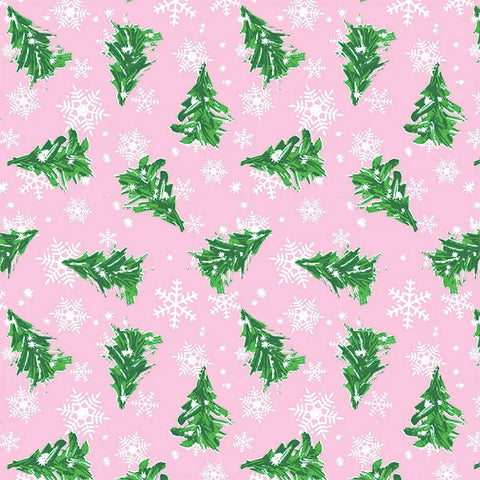 20x30" Tissue Paper - Pink Snow Trees