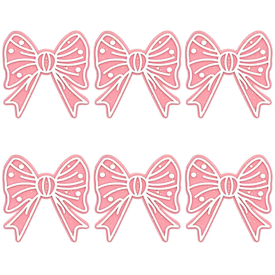 Silicone Focal - Pink Glitter Bow