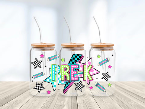 16oz UV DTF Wrap - Bright Pre-K w/Check Star