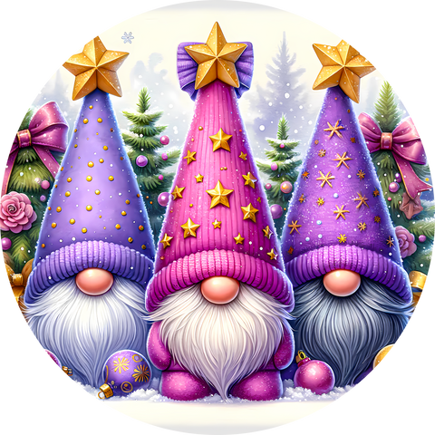 3" Ornament UV DTF Decal - Purple Gnomes