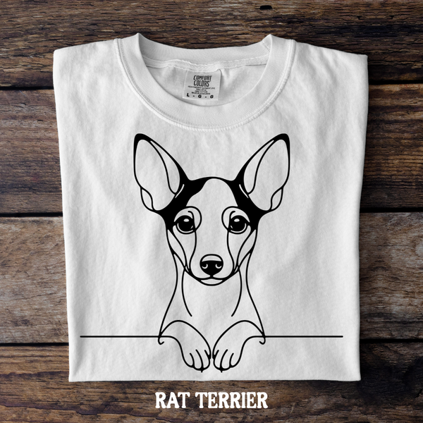 DTF Full Color TShirt Transfer - Simple Sketch Dog - You Choose Color & Breed!