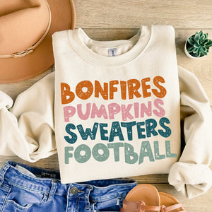 DTF Full Color TShirt Transfer - Bonfires Pumpkins Sweaters Football