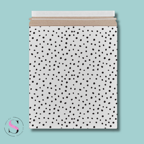 Black Polka Dot Rigid Mailer - Black Polka Dot Stay Flat Mailer