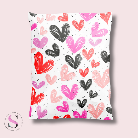 10x13" Poly Mailer - Lovely Hearts