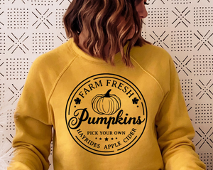 Screen Print Transfer - Farm Fresh Pumpkins Circle