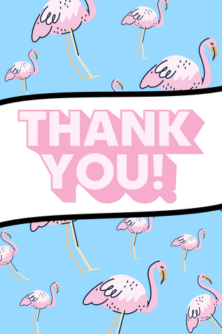 Flamingo Thank You Cards Insert Cards