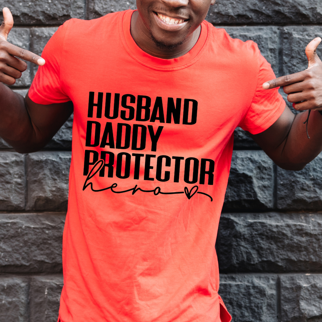 Husband Daddy Protector Hero - Screen Print Transfer