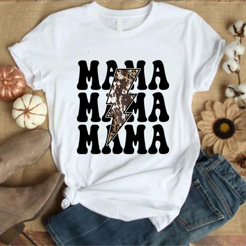 Mama Lightning Cowhide - DTF Full Color TShirt Transfer