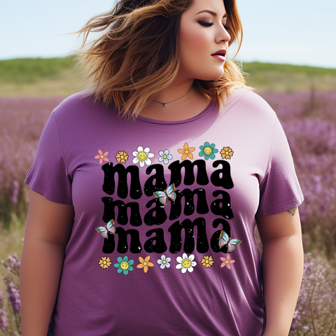 Mama Flower Butterfly - DTF Full Color TShirt Transfer