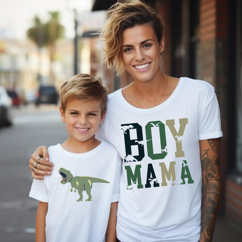 Boy MAMA Dino - DTF Full Color TShirt Transfer