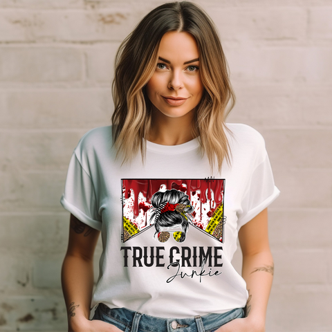 True Crime Junkie - DTF Full Color TShirt Transfer