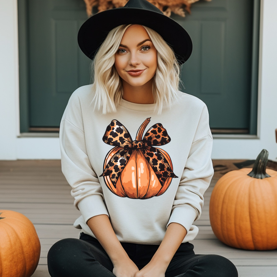 Pumpkin Bow - DTF Full Color TShirt Transfer
