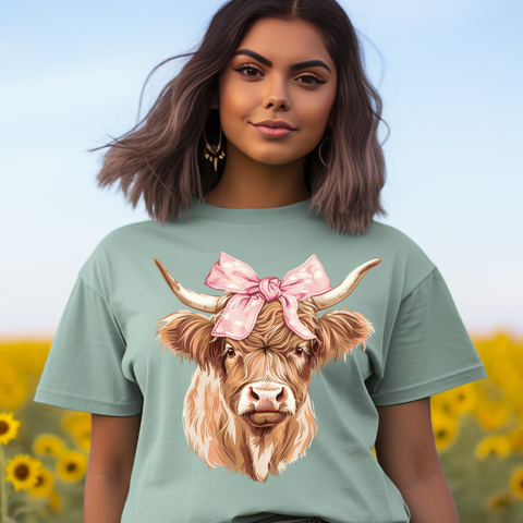 Bow Cow - DTF Full Color TShirt Transfer