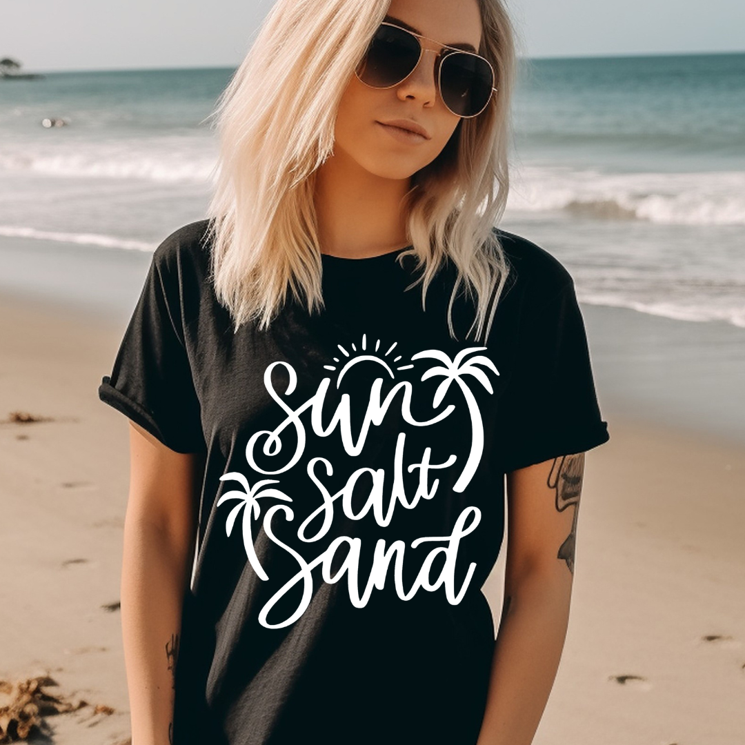 Sun Salt Sand Palm Tree - Screen Print Transfer