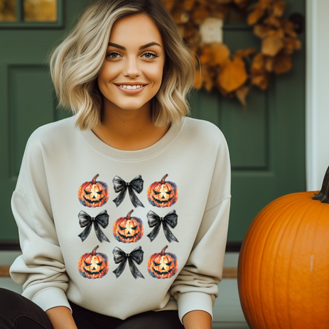 Pumpkins & Bows - DTF Full Color Tshirt Transfer
