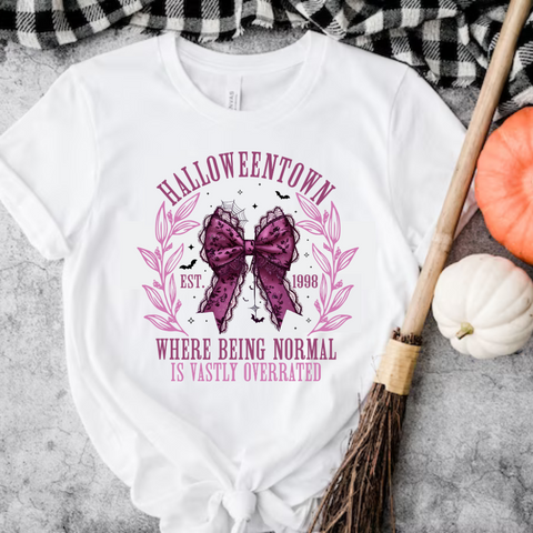 Halloween Town Purple Bow - DTF Full Color TShirt Transfer