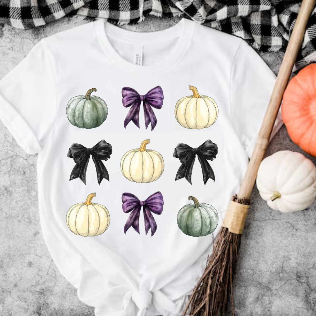 Heirloom Pumpkins & Bows - DTF Full Color TShirt Transfer